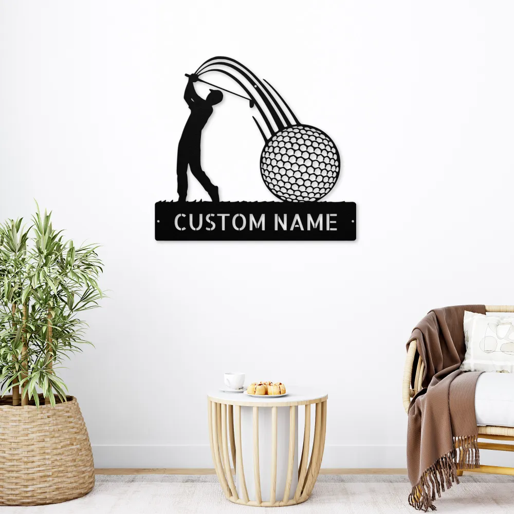 Personalized Golfer Metal Sign